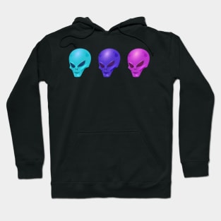 THREE COLORS ALIENS UFO FROM SPACE Hoodie